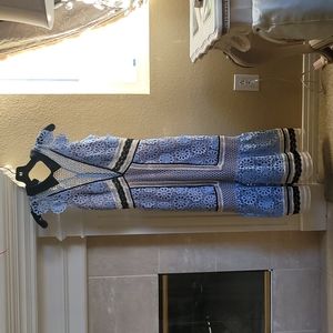 SELF PORTRAIT FLORAL PANEL MIDI DRESS LACE  2